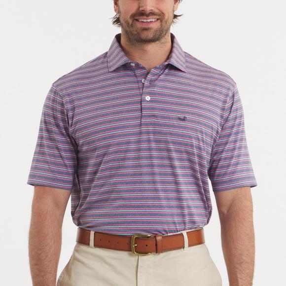 NEW SOUTHERN MARSH maybourne featherlight short sleeve stripe polo